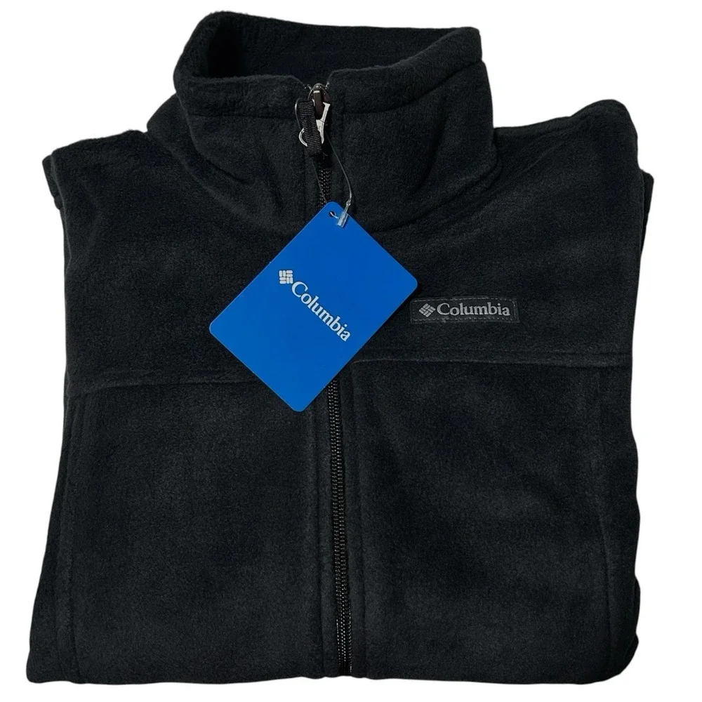 Columbia Boys Girls Full Zip Fleece Jacket Size 14-16 (L) Black Zip Pockets